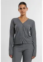 Women's ribbed cardigan dark gray