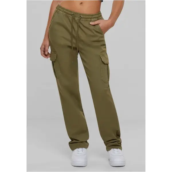 Women's Cargo Twill Trousers Tiniolive High Waist