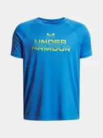 Chlapecké tričko Under Armour UA Tech Split Wordmark SS-BLU - Kluci