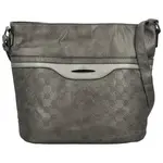 Módní dámská koženková crossbody kabelka Blandina, stříbrná