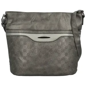 Módní dámská koženková crossbody kabelka Blandina, stříbrná