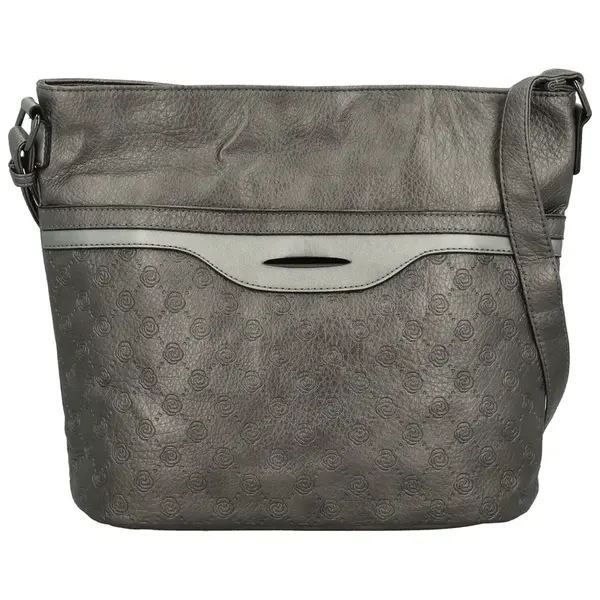 Módní dámská koženková crossbody kabelka Blandina, stříbrná