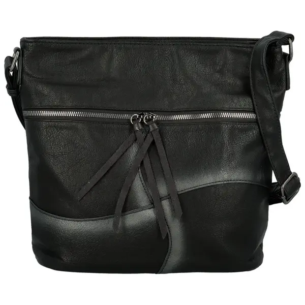 Stylová dámská koženková crossbody kabelka Herta, černá