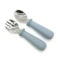 Martons Detský príbor(lyžička, vidlička) kovové,Light Blue 2 bal