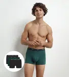 DIM COTTON STRETCH BOXER 3x - Pánske boxerky 3 ks - tmavo zelená - modrá - čierna
