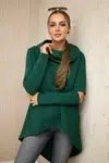 Insulated sweatshirt with a long back part dark green