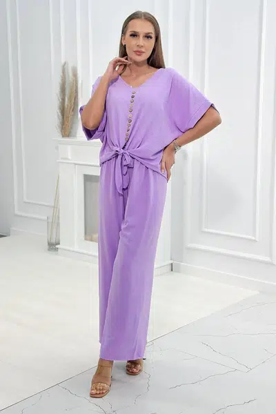 Set of blouses with trousers light purple