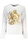 CAVALLI CLASS WOMEN'S WHITE SWEATSHIRT WITHOUT ZIP