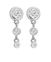 Hot Diamonds Elegantní stříbrné visací náušnice s diamanty Tender DE748