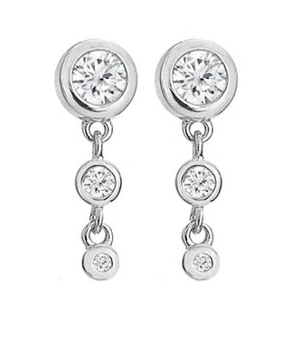 Hot Diamonds Elegantní stříbrné visací náušnice s diamanty Tender DE748