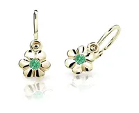 Cutie Jewellery Zlaté dětské náušnice C1736-10-X-1 zelená