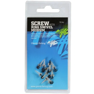 Giants fishing  kolíček s obratlíkem a kroužkem screw with ring swivel medium 10 ks