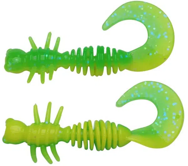 Berkley gumová nástraha powerbait power curly spring green sunshine yellow -  5,5 cm 10 ks