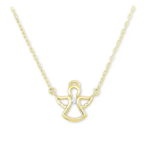 Soliter Půvabný náhrdelník ze žlutého zlata andělíček 276 001 00031 (řetízek, přívěsek)