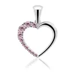 Brilio Silver Romantický stříbrný přívěsek s růžovými zirkony PT42WP