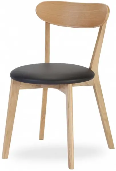 MI-KO Jedálenská stolička Inge dub, čierná koženka Madras