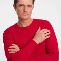 Ombre Classic men's sweater with round neckline - red