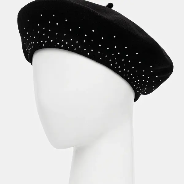 Vlněný baret Emporio Armani černá barva, EW003512 AF20033
