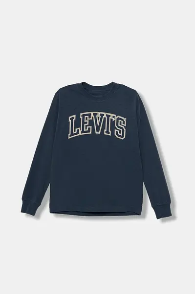 Dětské bavlněné tričko s dlouhým rukávem Levi's COLLEGIATE LS TEE