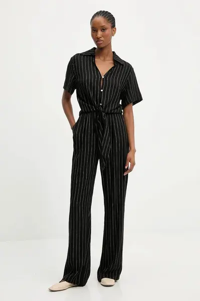 Košeľa a ľanové nohavice Answear.LAB čierna farba