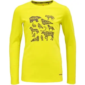 Head SILVANA Detské tričko s dlhým rukávom, žltá, veľkosť 152-158