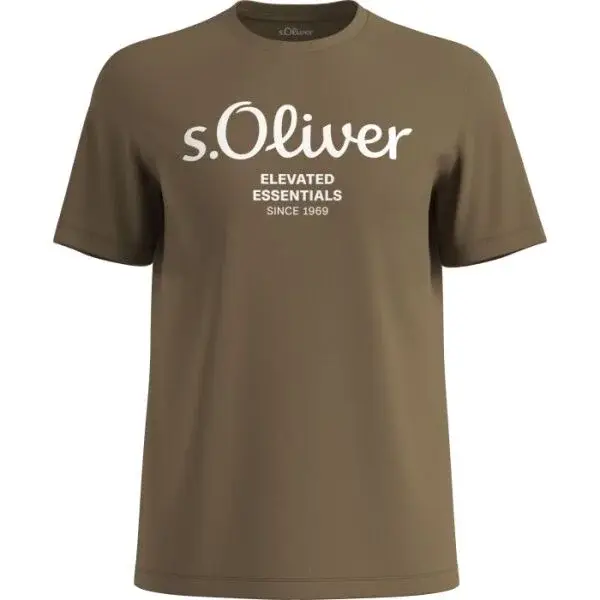 s.Oliver LOGO T-NOOS Pánske tričko, hnedá, veľkosť