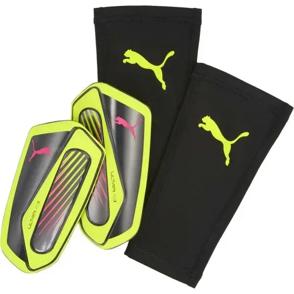 Puma ULTRA FLEX SLEEVE Detské futbalové chrániče, žltá, veľkosť