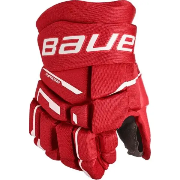 Bauer SUPREME M3 GLOVE-INT Juniorské hokejové rukavice, červená, veľkosť