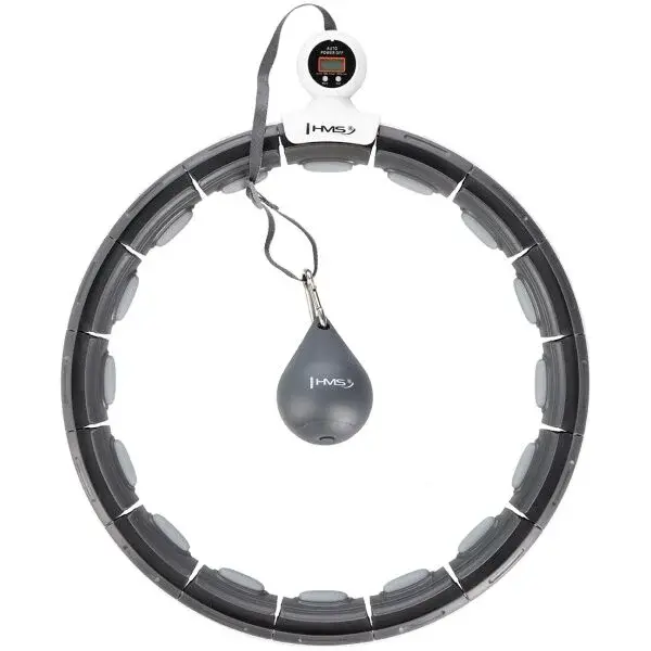 HMS HHM15 Masážna hula hop obruč so závažím, magnetmi a počítadlom, čierna, veľkosť