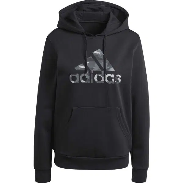 adidas CAMO GRAPHIC HOODIE Dámska mikina, čierna, veľkosť