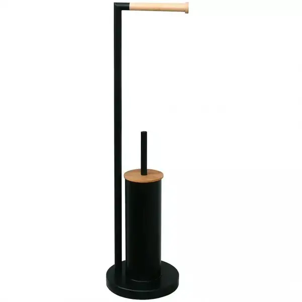 Držák papíru a WC štětky černý bambus