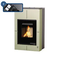 Kachle s výmenníkom AQUAFLAM VARIO SAPORO 11/5kW olivová, elektronická regulácia FLHSF34-081