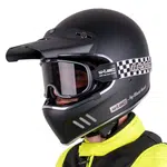 Moto přilba W-TEC Black Heart Retron s brýlemi Chesster Simple Black L (59-60)
