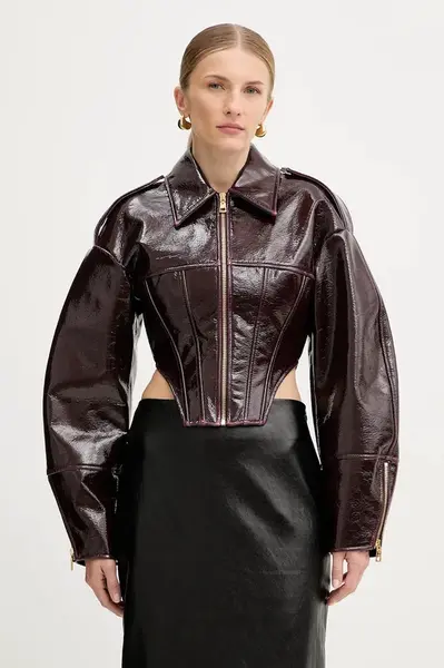 Bunda Elisabetta Franchi vínová barva, přechodná, GB00458E2