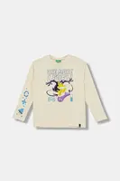 Dětské bavlněné tričko s dlouhým rukávem United Colors of Benetton