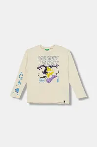 Dětské bavlněné tričko s dlouhým rukávem United Colors of Benetton