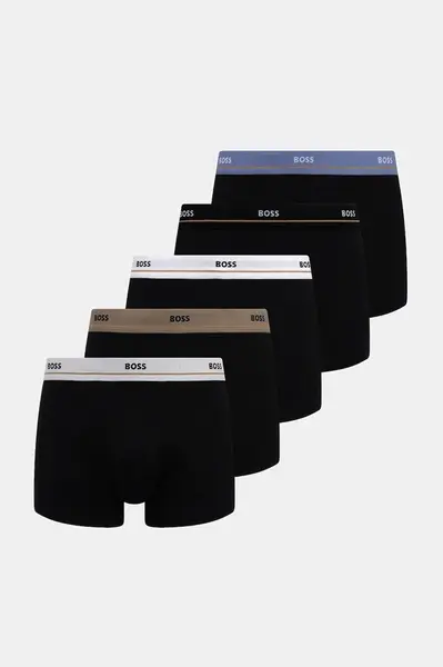 Boxerky BOSS Trunk 5P Essential 5-pack pánské, modrá barva, 50531660