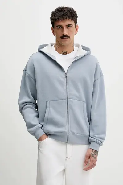 Mikina Hollister Co. pánská, modrá barva, s kapucí, hladká, KI322-5279-210