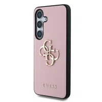 Zadní kryt Guess PU Grained 4G Metal Logo pro Samsung Galaxy S25+, růžová