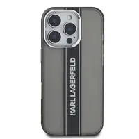 Zadní kryt Karl Lagerfeld IML Stripe Logo pro Apple iPhone 16 Pro Max, černá