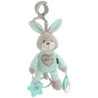 BABY MIX KRÁLIK Plyšová hračka s vibráciou, sivá, veľkosť