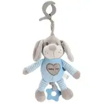 BABY MIX PES Plyšová hračka s klipom, sivá, veľkosť