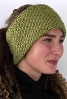 Unisex pletená čelenka sherpa laura lemon grass uni