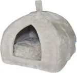 Plyšový pelíšek pro psa/kočku HUISE 40x35 cm, světle šedý