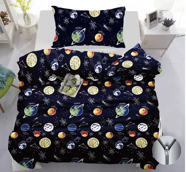 Bavlněné povlečení PLANETS tmavě modré Rozměr povlečení: 70 x 90 cm | 140 x 200 cm