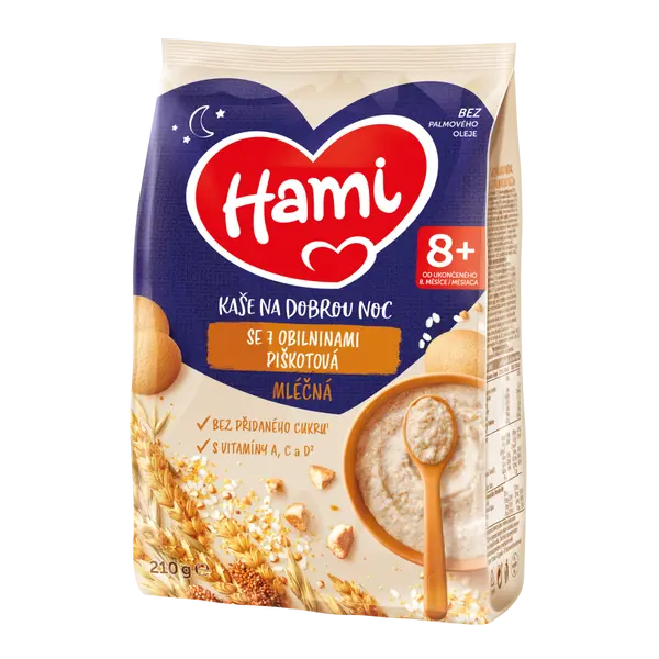 Hami Mléčná kaše na dobrou noc piškotová se 7 obilninami 210 g