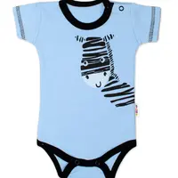 Baby Nellys Body krátký rukáv  Zebra - modré vel.  56