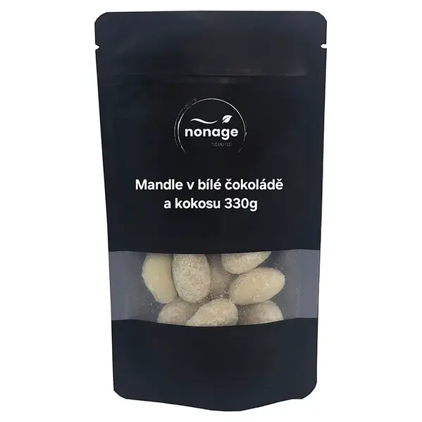 NONAGE Mandle v bílé čokoládě obalené kokosem 330 g