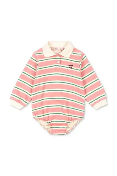 Bavlněné kojenecké body Konges Sløjd SPOTTY LS ROMPER GOTS