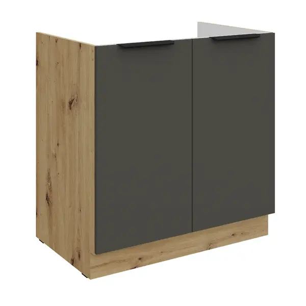 Spodní skříňka pod dřez Aria 80 ZL 1S BB - Premium Box Barva korpusu: Dub artisan, Barva dvířek: GR - Graphite AFM